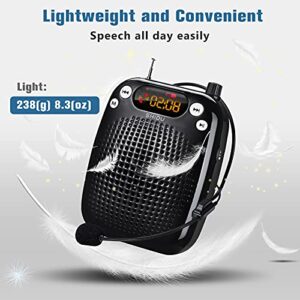 SHIDU Voice Amplifier with Portable Microphone Rechargeable Loudspeaker, Megaphone Speaker, Lightweight Microphone Classroom Must Haves Support TF Card FM for Teaching and Meeting