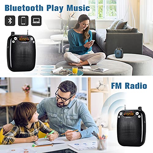 SHIDU Voice Amplifier with Portable Microphone Rechargeable Loudspeaker, Megaphone Speaker, Lightweight Microphone Classroom Must Haves Support TF Card FM for Teaching and Meeting