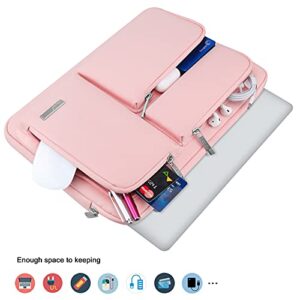 Lacdo Laptop Sleeve for Women, Laptop Sleeve Case for 13 inch New MacBook Air M2 A2681 M1 A2337 A2179 A1932, 13" New MacBook Pro M2 M1 A2338 A2251 A2289 A2159, 12.9" New iPad Pro Computer Bag, Peach