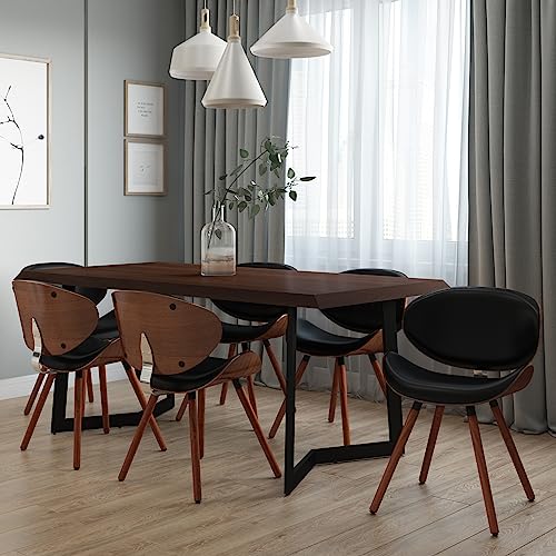 SIMPLIHOME Marana 18 Inch Mid Century Modern Dining Chair in Black Vegan Faux Leather, For the Dining Room