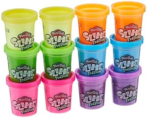 play-doh slime super stretch multipack of 12, assorted colors, kids 3 years and up (amazon exclusive)