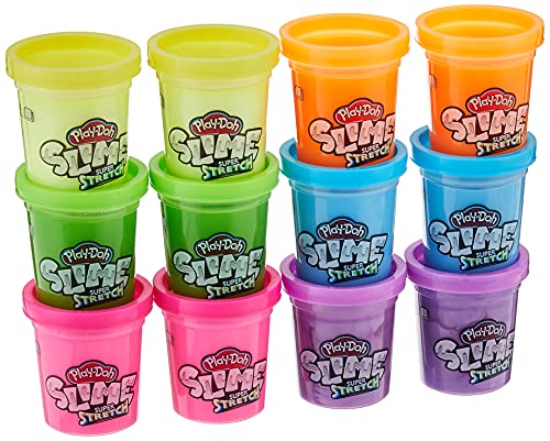 Play-Doh Slime Super Stretch Multipack of 12, Assorted Colors, Kids 3 Years and Up (Amazon Exclusive)