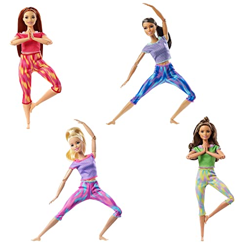 Barbie Made to Move Doll, Curvy, with 22 Flexible Joints & Long Straight Red Hair Wearing Athleisure-wear for Kids 3 to 7 Years Old