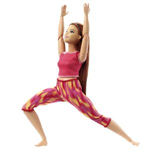 Barbie Made to Move Doll, Curvy, with 22 Flexible Joints & Long Straight Red Hair Wearing Athleisure-wear for Kids 3 to 7 Years Old