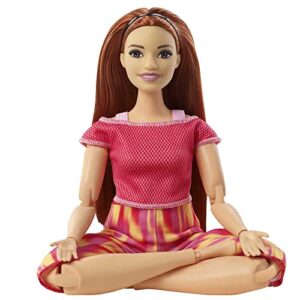 Barbie Made to Move Doll, Curvy, with 22 Flexible Joints & Long Straight Red Hair Wearing Athleisure-wear for Kids 3 to 7 Years Old