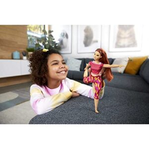 Barbie Made to Move Doll, Curvy, with 22 Flexible Joints & Long Straight Red Hair Wearing Athleisure-wear for Kids 3 to 7 Years Old