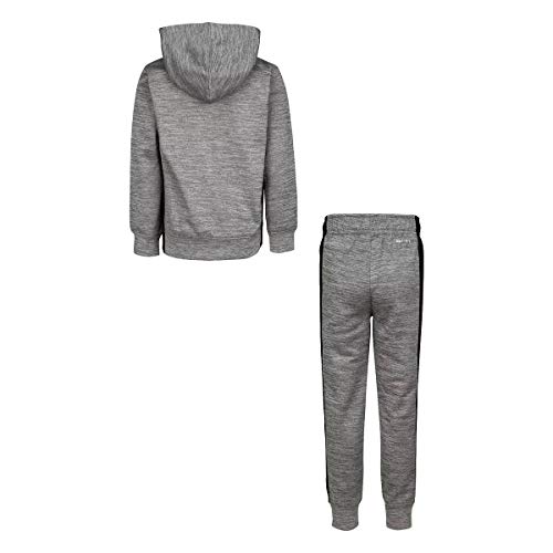 Nike Boy`s Therma Full Zip Hoodie & Pants 2 Piece Set (Grey Heather(86G806-G9Y)/Black, 4)