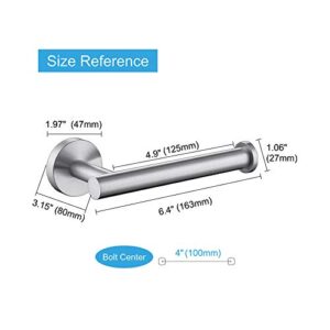 TASTOS Brushed Nickel Toilet Paper Holder SUS304 Stainless Steel, Modern Round Tissue Roll Holders Wall Mount, Toilet Paper Roll Dispenser Bathroom 5 inch TP Holder for Kitchen Washroom