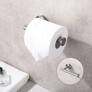 TASTOS Brushed Nickel Toilet Paper Holder SUS304 Stainless Steel, Modern Round Tissue Roll Holders Wall Mount, Toilet Paper Roll Dispenser Bathroom 5 inch TP Holder for Kitchen Washroom