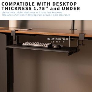 VIVO Large Height Adjustable Under Desk Keyboard Tray, C-clamp Mount System, 27 (33 Including Clamps) x 11 inch Slide-Out Platform Computer Drawer for Typing, Black, MOUNT-KB05HB