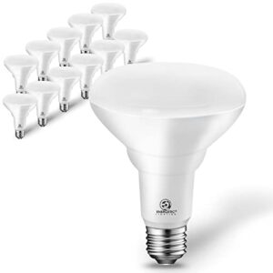 energetic 12-pack br30 led recessed light bulb, 11w=75w, 2700k soft white, 900lm, dimmable ceiling flood light bulb for cans, cri85+, ul listed