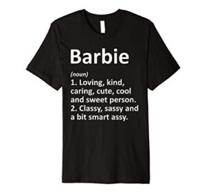 barbie definition personalized name funny birthday gift idea premium t-shirt