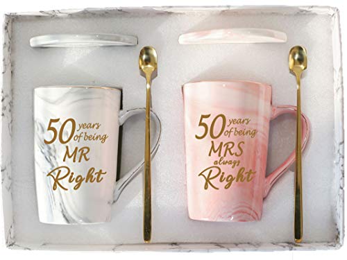 50th Wedding Anniversary Coffee Mugs 50th Wedding Mugs 50 Year Parents Anniversary Mugs 50th Anniversary Mugs for Couple Her Husband Wife Parents Golden Anniversary Mugs for Parents Mugs 14 Ounce