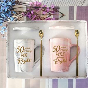 50th Wedding Anniversary Coffee Mugs 50th Wedding Mugs 50 Year Parents Anniversary Mugs 50th Anniversary Mugs for Couple Her Husband Wife Parents Golden Anniversary Mugs for Parents Mugs 14 Ounce