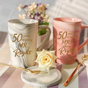 50th Wedding Anniversary Coffee Mugs 50th Wedding Mugs 50 Year Parents Anniversary Mugs 50th Anniversary Mugs for Couple Her Husband Wife Parents Golden Anniversary Mugs for Parents Mugs 14 Ounce