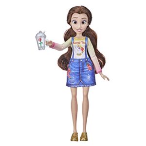 disney princess comfy squad belle fashion doll, toy inspired by ralph breaks the internet, casual outfit doll, girls 5 and up, white