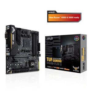 ASUS TUF Gaming B450M-PLUS II AMD AM4 (Ryzen 5000, 3rd Gen Ryzen microATX Gaming Motherboard (DDR4 4400(O.C.), USB 3.2 Gen 2 Type-A, BIOS Flashback, 256Mb BIOS Flash ROM, AI Noise Cancelling Mic