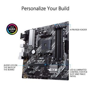 ASUS Prime B450M-A II AMD AM4 (Ryzen 5000, 3rd/2nd/1st Gen Ryzen Micro ATX Motherboard (128GB DDR4, 4400 O.C.), NVMe, HDMI 2.0b/DVI/D-Sub, USB 3.2 Gen 2, BIOS Flashback, and Aura Sync)