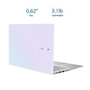 ASUS VivoBook S14 S433 Thin and Light Laptop, 14” FHD Display, Intel Core i5-1135G7 CPU, 8GB DDR4 RAM, 512GB SSD, Thunderbolt 3, Wi-Fi 6, Windows 10, AI Noise-Cancellation, Dreamy White, S433EA-DH51
