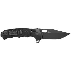 sog high-performance duty s35vn steel ambidextrous carry edc 3.9" sharp blade seal xr - usa made folding knife, black