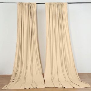 BalsaCircle 10 ft x 10 ft Champagne Polyester Photography Backdrop Drapes Curtains Panels - Wedding Decorations Home Party Reception Supplies