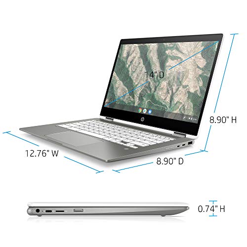 HP X360 14 Chromebook Laptop Computer 14" HD SVA Touch Display Intel Pentium Dual-Core N5000 Processor 4GB DDR4 128GB eMMC WiFi Webcam Chrome OS Google Classroom Compatible w/ 32GB SD Card