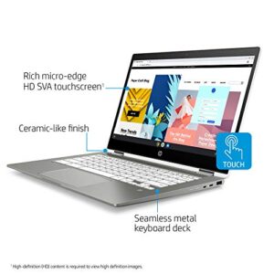 HP X360 14 Chromebook Laptop Computer 14" HD SVA Touch Display Intel Pentium Dual-Core N5000 Processor 4GB DDR4 128GB eMMC WiFi Webcam Chrome OS Google Classroom Compatible w/ 32GB SD Card