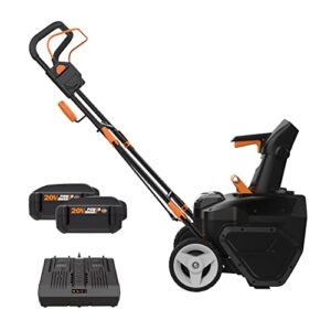 worx 40v 20" cordless snow blower power share with brushless motor - wg471 (batteries & charger included)