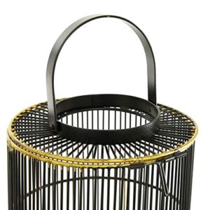 Large Round Metal Lanterns with Handles Set of 2 9 X 15round Black