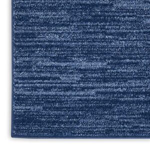 Nourison Essentials Solid Contemporary Navy Blue 5' X 7' Area Rug