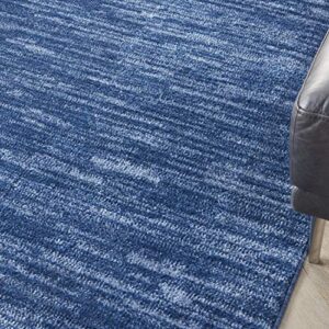 Nourison Essentials Solid Contemporary Navy Blue 5' X 7' Area Rug