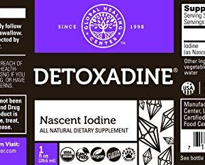 Global Healing Center Detoxadine and Selenium Kit-Organic Nascent Liquid Iodine Supplement Drops & Vegan Antioxidant for Thyroid Support & Normal Immune System Health-Women & Men-1 Fl Oz & 60 Capsules