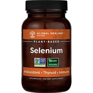 Global Healing Center Detoxadine and Selenium Kit-Organic Nascent Liquid Iodine Supplement Drops & Vegan Antioxidant for Thyroid Support & Normal Immune System Health-Women & Men-1 Fl Oz & 60 Capsules