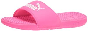 puma womens cool cat slide sandal, knockout pink-puma white, 9 us