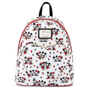 loungefly disney mickey and minnie mouse love aop womens double strap shoulder bag purse