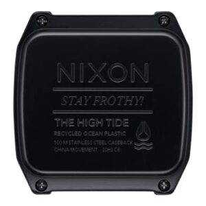 NIXON High Tide A1308 - All Black - Digital Watch for Men and Women - Water Resistant Surfing, Diving, Fishing Watch - Men’s Water Sport Watches - Customizable 44 mm Face, 23mm PU Band
