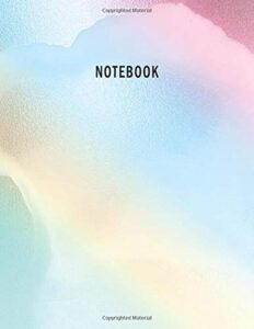 notebook: unruled/blank/plain/unlined composition notebook journal - large (8.5 x 11 inches) - 100 pages – beautiful pastel gradient marble softcover: gradient notebook to write in for... journals
