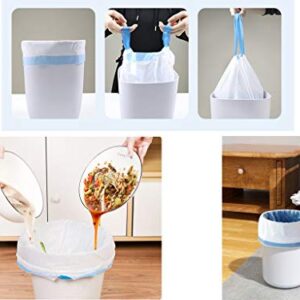 Strong Kitchen Trash Bags Drawstring 4 Gallon Garbage Bags Unscented Wastebasket Bin Trash Can Liners Small Trash Bag for Kitchen,Bathroom,Bedroom,Home,Office,car(Pure white)