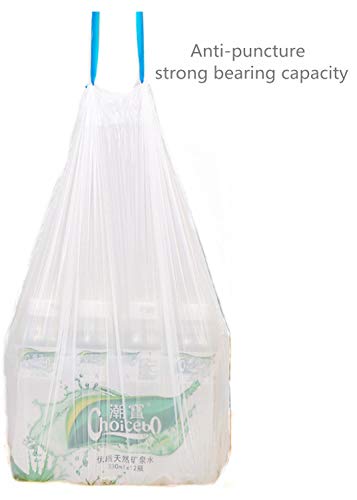 Strong Kitchen Trash Bags Drawstring 4 Gallon Garbage Bags Unscented Wastebasket Bin Trash Can Liners Small Trash Bag for Kitchen,Bathroom,Bedroom,Home,Office,car(Pure white)