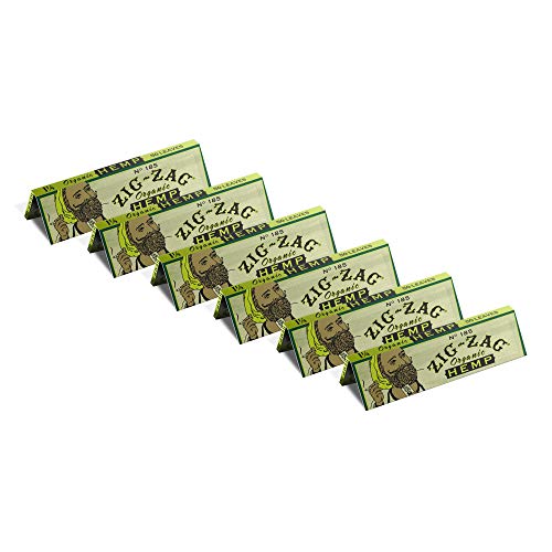 Zig Zag Rolling Papers Organic Hemp 1 1/4 Size Unbleached Vegan Rolling Papers - Sustainable and Eco-Friendly Paper for Everyday Use (6 Packs)