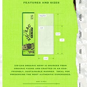 Zig Zag Rolling Papers Organic Hemp 1 1/4 Size Unbleached Vegan Rolling Papers - Sustainable and Eco-Friendly Paper for Everyday Use (6 Packs)