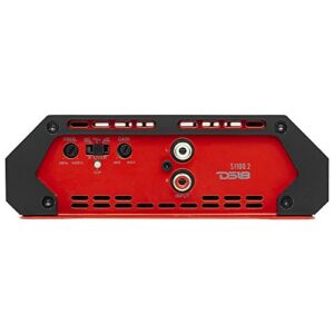 DS18 S-1100.2/RD Car Audio Amplifier – Full-Range, Class Ab, 2 Channel Amplifier, 1100 Watts (Red)