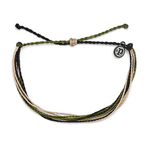 Pura Vida Original Camo Bracelet - 100% Waterproof, Adjustable Band - Brand Charm, Multicolor