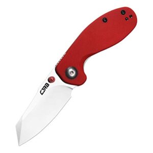 cjrb folding pocket knife maileah tactical knife with ar-rpm9 powder steel balde and g10 small tactical pocket knife edc for outdoor survival hunting camping j1918 (red)
