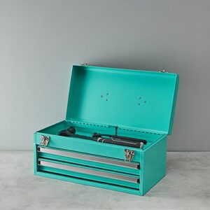 Amazon Basics 2-Drawer Steel Organization Chest - Turquoise Powder Coated Finish