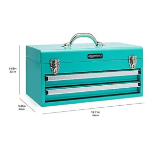 Amazon Basics 2-Drawer Steel Organization Chest - Turquoise Powder Coated Finish