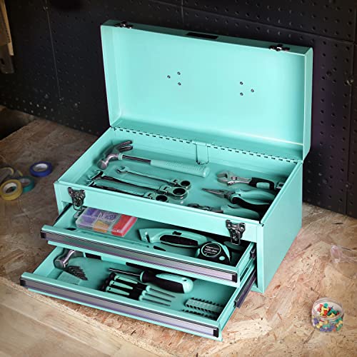 Amazon Basics 2-Drawer Steel Organization Chest - Turquoise Powder Coated Finish