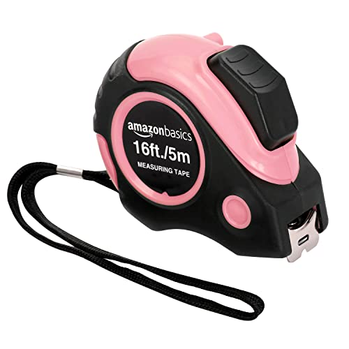 Amazon Basics Tape Measure - 16 Feet, Pink