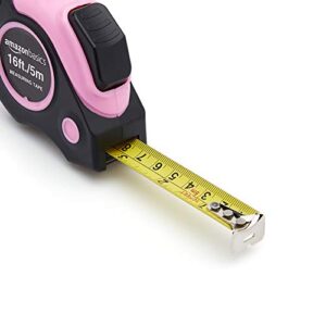 Amazon Basics Tape Measure - 16 Feet, Pink