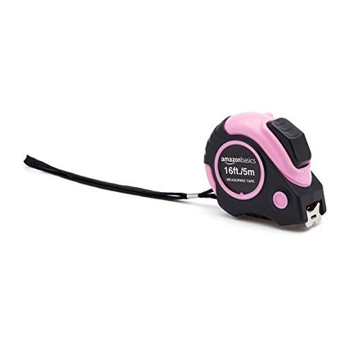 Amazon Basics Tape Measure - 16 Feet, Pink